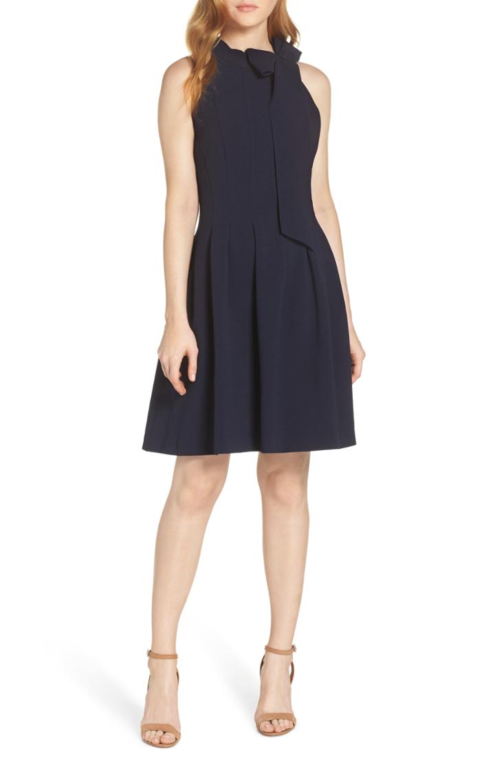 Women's Vince Camuto Kors Crepe Fit & Flare Dress - Blue
