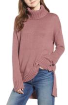 Petite Women's Halogen High/low Turtleneck Sweater, Size P - Purple