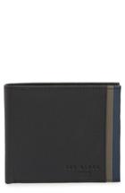 Men's Ted Baker London Snapper Colored Leather Wallet - Black
