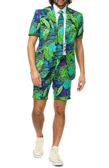 Men's Opposuits Juicy Jungle Trim Fit Two-piece Short Suit With Tie