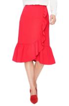 Women's Boden Ella Frill Wrap Skirt - Red