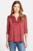 Women's Lucky Brand Lace Detail Cotton Top
