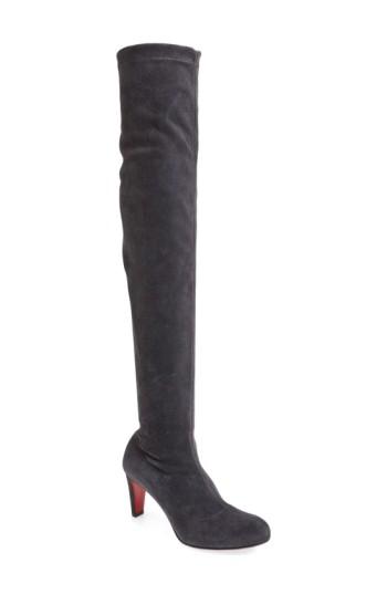 Women's Christian Louboutin 'alta' Over The Knee Boot .5us / 37.5eu - Grey