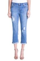 Women's Liverpool Jeans Company Michelle Distressed Cuff Capri Jeans - Blue