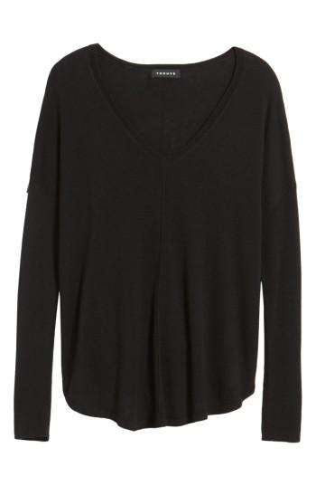Women's Trouve 'everyday' V-neck Sweater - Black