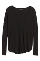 Women's Trouve 'everyday' V-neck Sweater - Black
