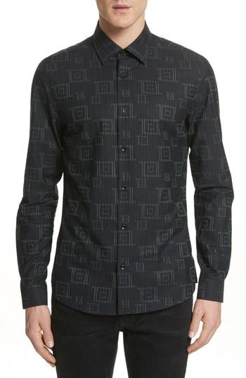 Men's Versace Collection Frame Print Shirt Eu - Black