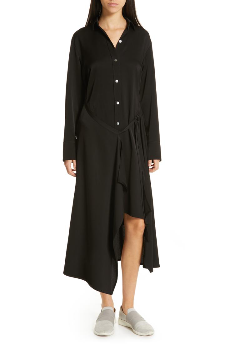 Women's Vince Tie Front Shirtdress - Black