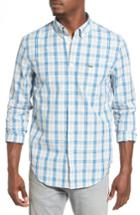 Men's Lacoste Regular Fit Plaid Woven Shirt Eu - Blue