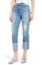 Women's Hudson Jeans Zoeey High Waist Cuff Straight Leg Jeans - Blue