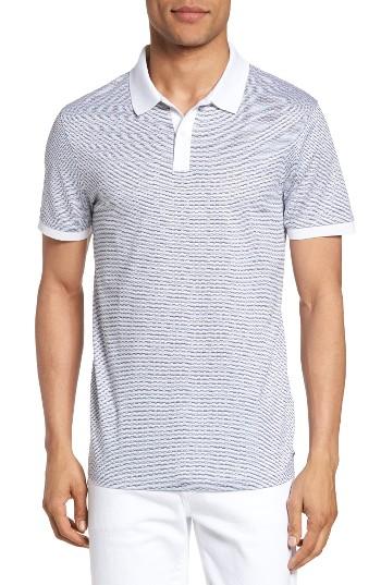 Men's Boss Parlay Micro Print Polo - White