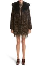 Women's Marc Jacobs Faux Fur Trim Corduroy Coat - Black