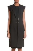 Women's Alexander Wang Hook Detail Stretch Wool Long Vest - Black