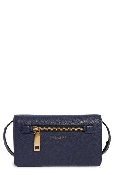 Marc Jacobs 'gotham' Pebbled Leather Crossbody Wallet -