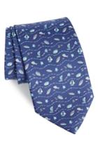Men's Salvatore Ferragamo Evento Print Silk Tie, Size - Blue