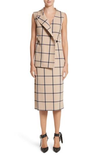 Women's Monse Deconstructed Plaid Dress - Beige