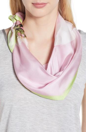 Women's Ted Baker London Harmony Diamond Cut Silk Scarf, Size - Pink
