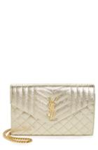 Women's Saint Laurent Large Kate Quilted Calfskin Leather Wallet On A Chain -
