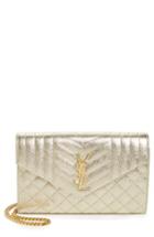 Women's Saint Laurent Large Kate Quilted Calfskin Leather Wallet On A Chain -