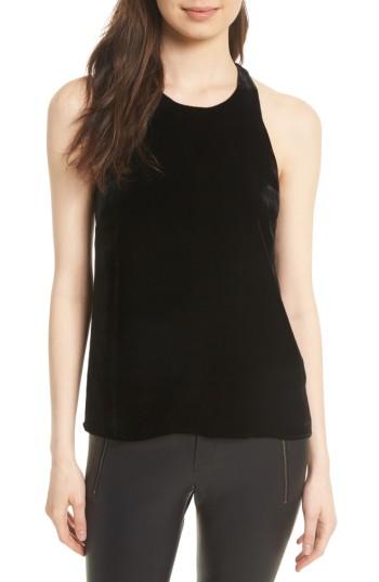 Women's Joie Brighton Velvet Tank, Size - Black