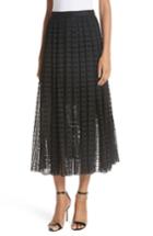 Women's Tracy Reese Lace Mesh Midi Skirt - Black