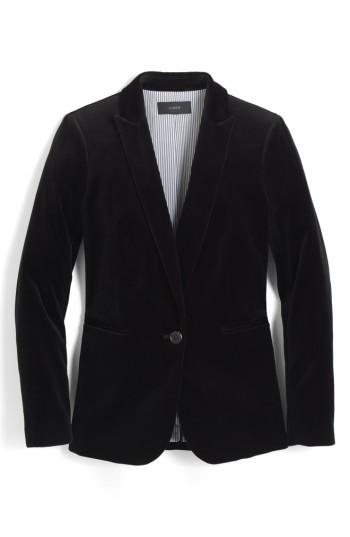 Women's J.crew Parke Velvet Blazer - Black
