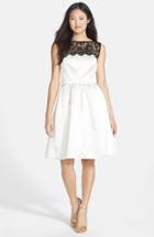 Women's After Six Sleeveless Lace & Satin Cocktail Dress - White