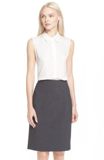 Women's Theory 'tanelis' Georgette Top, Size - Ivory