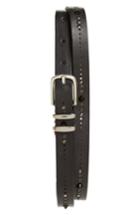 Men's Eleventy Studded Leather Belt 0 Eu - Black