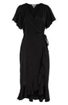 Women's Chelsea28 Midi Ruffle Wrap Dress - Black