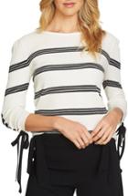 Women's Cece Lace-up Sleeve Stripe Sweater - Ivory