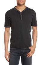 Men's John Varvatos Star Usa Snap Short Sleeve Henley, Size - Black