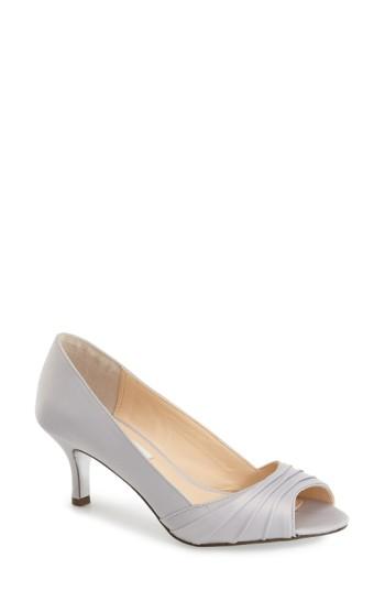 Women's Nina 'carolyn' Peep Toe Pump W - Metallic