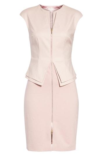 Women's Ted Baker London Kwyli Structured Peplum Body-con Dress - Pink