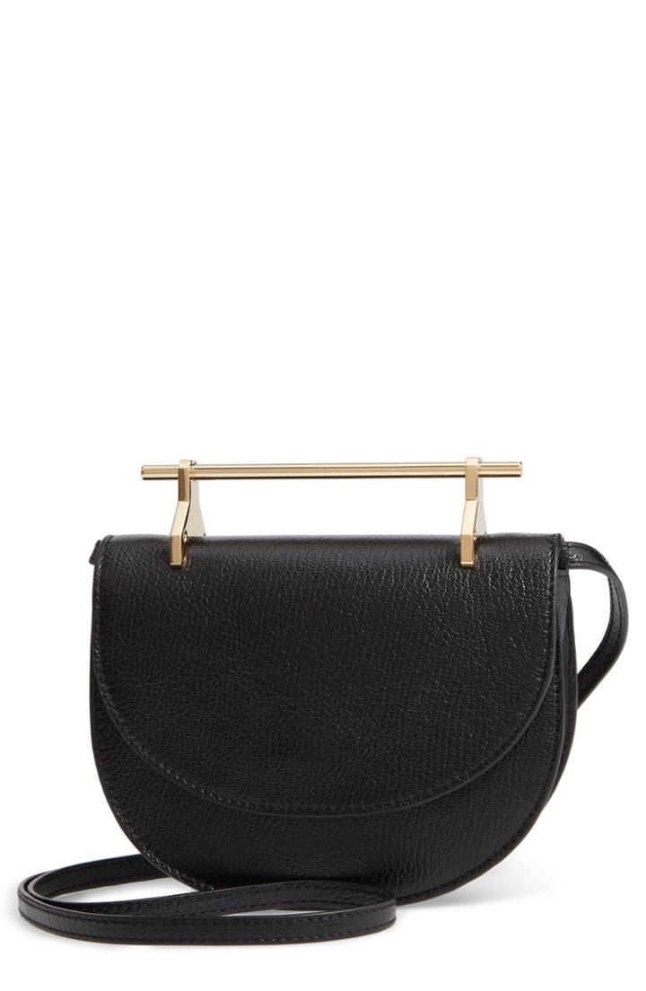 M2malletier Half Moon Lux Calfskin Leather Crossbody Bag -