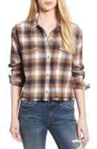 Women's Obey Cassius Crop Flannel Shirt - Brown