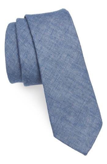 Men's 1901 Bedell Solid Cotton Tie, Size - Blue