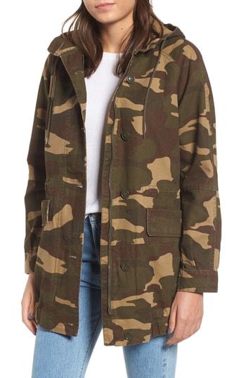 Women's Levi's Longline Camo Coat - Green