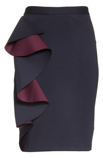 Women's Ted Baker London Derosa Oversize Ruffle Pencil Skirt - Blue