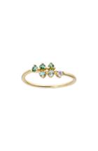 Women's Wwake Botany Mirrored Points Gradient Green Tourmaline & Diamond Ring