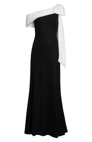 Women's Tadashi Shoji Crepe Gown - Black