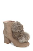 Women's Cecelia New York Minot Genuine Fox Fur Pompom Bootie M - White