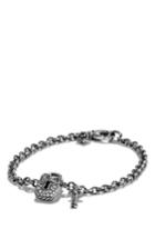 Women's David Yurman 'cable Collectibles' Lock And Key Charm Bracelet With Diamonds