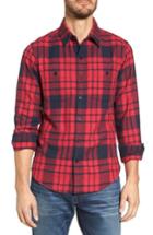 Men's Bonobos Slim Fit Plaid Flannel Shirt, Size - Red