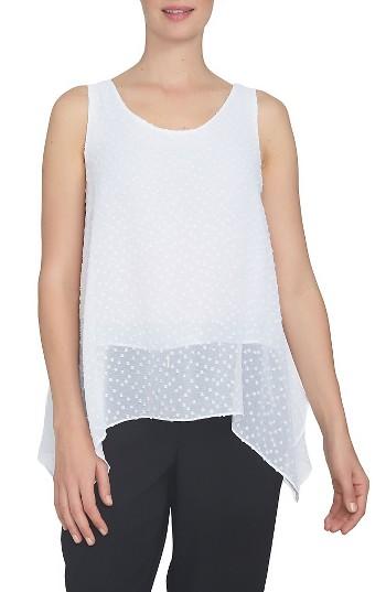 Women's Cece Fil Coupe Chiffon Top - White