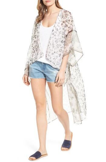 Women's Bcbg Floral High/low Wrap, Size - Beige