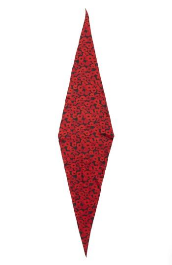 Women's Saint Laurent Poppy Diamond Silk Scarf, Size - Black