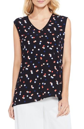 Women's Vince Camuto Multi Dot Mixed Media Top