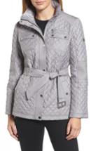 Women's Michael Michael Kors Belted Quilted Jacket - White