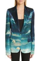 Women's Stella Mccartney Moon Print Satin Jacket Us / 40 It - Blue